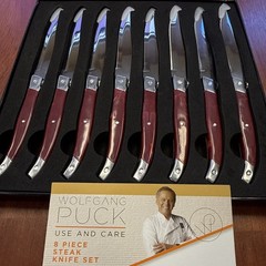 New Wolfgang Puck 8 Piece 4.5 Inch Steak Knife Set High Carbon Steel