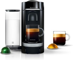 Nespresso VertuoPlus Deluxe Coffee and Espresso Machine, De’Longhi, 37 Oz, Black