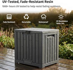 EAST OAK Outdoor Storage Box, 31 Gallon Deck Box Indoor and Outdoor Use, Waterpr
