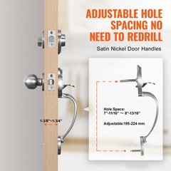 VEVOR Front Door Handle and Deadbolt Set Satin Nickel Front Door Lock Set Knob