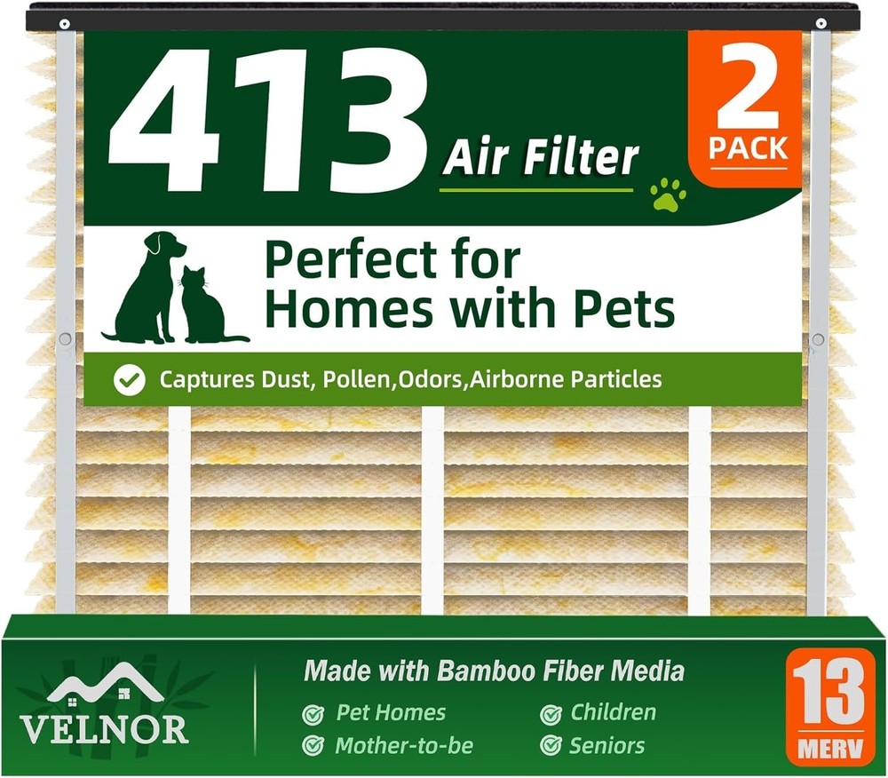2 Pack 413 Air Filter Replacement – Whole House Air Purifiers,16x25X4