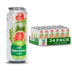 VINUT 100% Watermelon Juice, No Added Sugar,16.9 fl oz (500 mL) Can, Pack of 24
