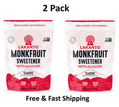 Lakanto Classic Monk Fruit Sweetener with Allulose, 1 lb, 1 Count ( 2 Pack)