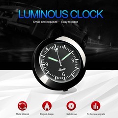 In-Car Mini Luminous Quartz Analog Clock Dashboard Stick-On Watch Decoration