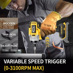 Brushless Cordless Impact Driver,for Dewalt 20V Max Battery,1/4″ Compact,2 Speed