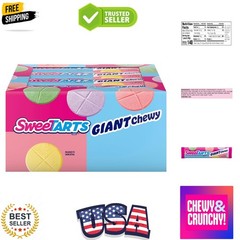 Giant Chewy Candy, Sweet and Tart, 1.35 oz, 36 count