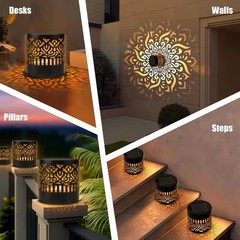 Solar Mandala Mosaic Lights 7 Color Changing Outdoor Solar Fence Decor Lamp
