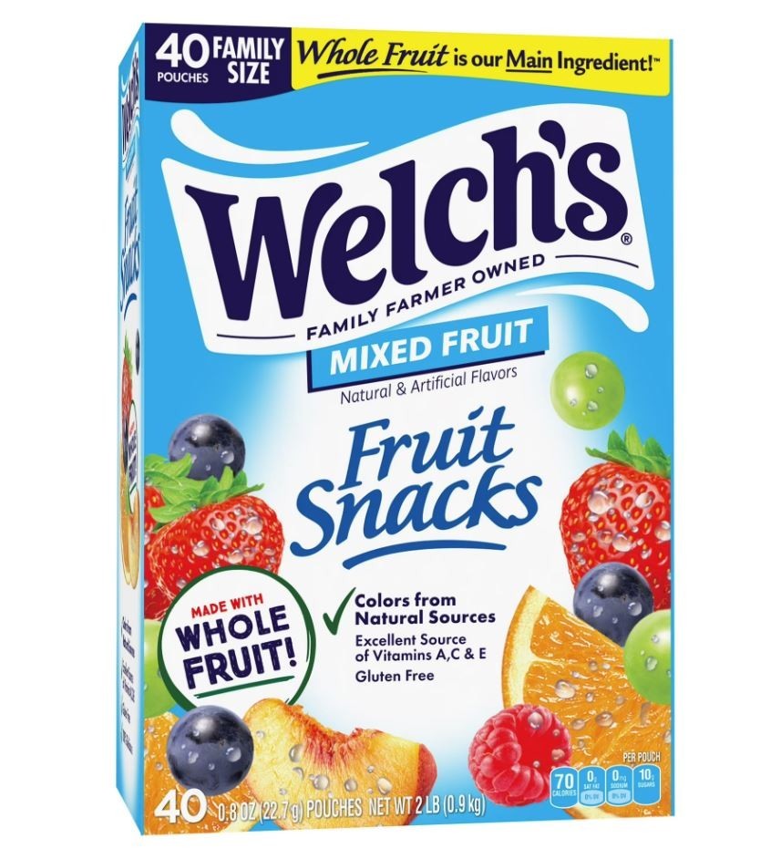 Welch’s, Made With Real Fruit Fruit Snacks, Mixed Fruit, 0.8 oz, 40 Count