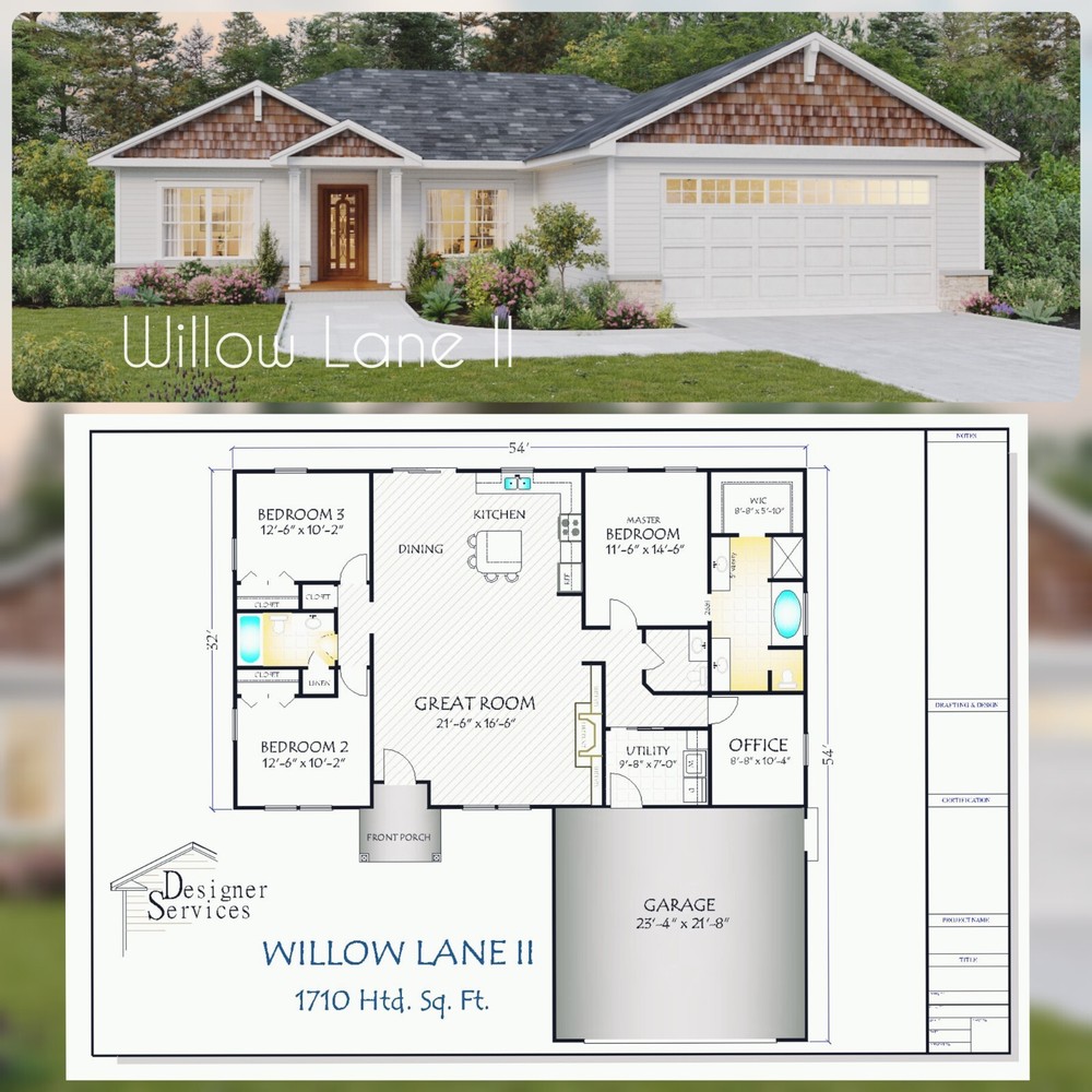 Willow Lane II House Plan 1710 Heated Square Feet
