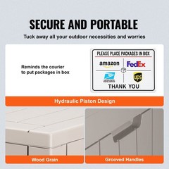 31gal multi-use waterproof deck box 22.09×17.09×20.87in 170lb capacity grey
