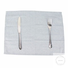 Narrow Striped Cotton Linen Blended Dinner Cloth Napkins Set of 12 (40 x 30 cm)