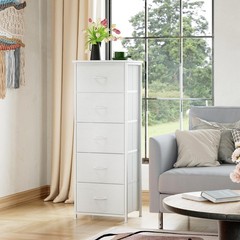 Tall Dresser with 5 Drawers Storage Organizer Chest of Drawers for Bedroom
