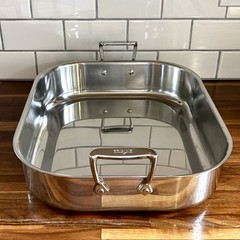 All Clad Stainless Steel Roasting Pan 16″ x 13″ Large Deep Dual Handle No Rack