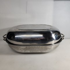 Himark Stainless Steel Oval Roaster Roasting Pan With Lid Rack 18″ X 12.5″