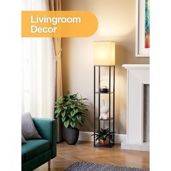Adjustable Floor Lamp W/ Open Top 3 Color Temperatures & Storage Shelves New