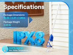 Cordless Pool Vacuum Cleaner 13.2GPM Handheld Rechargeable for Pools & Spas Blue