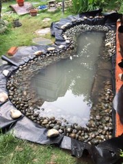 Pond Liner Pond Liners 13x13FT 20 Mil Waterproof Durable Black Fish Pond Liner