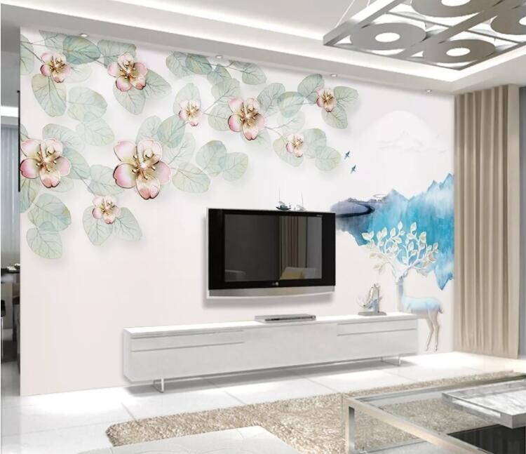 3D Petal Mountain ZHUA30370 Wallpaper Wall Murals Removable Self-adhesive Ann
