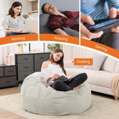 Bean Bag Chair Adults Foam Filled Gaming Sofa Beanbag with Soft Removable Cover