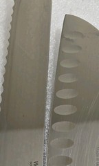 2 Wusthof Pro Series Knives Serrated Bread 4853/23cm Straight Santoku 4860/17cm