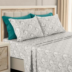 Luxury Deep Pocket 6 Piece Bed Sheet Set 1800 Series Hotel Comfort Paisley Sheet