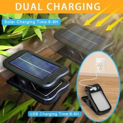 2Pack Clip on Solar Lights Outdoor, 60 LED Solar Motion Sensor Clamp on Light