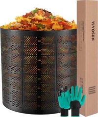 VIVOSUN 220gal/300gal/500gal Outdoor & Backyard Compost Bin Expandable HDEP