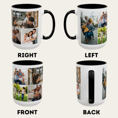 Personalized Custom Photo Collage Ceramic Coffee Mug Both Side Printed 15oz 11oz