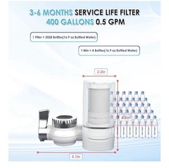T1 Faucet Water Filter, Chrome White 5-Stage Filtration for Kitchen Sink, 1 Coun