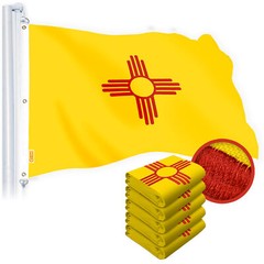G128 5 Pack: New Mexico NM State Flag 5×8 Ft Embroidered 220GSM Spun Polyester