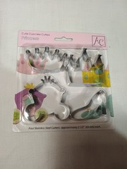 New stainless steel cookie cutter sets. Each pack has four cutters. Themes inclu