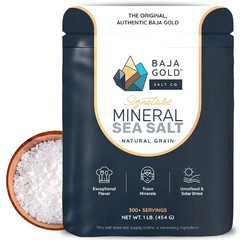 Baja Gold Mineral Sea Salt Natural Grain Crystals 1 Lb Bag Organic Trace Mineral