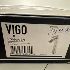 Duris Single Handle Single-Hole Bathroom Vessel Faucet in Brushed Nickel by VIGO