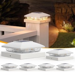 6/12/18Pack Solar Post Cap Light For 4×4 Outdoor Waterproof LED Deck Fence Light