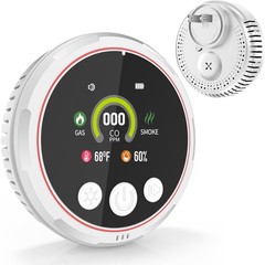 5-in-1 Gas & Co Detector, Plug-in Design with Battery Backup Safety