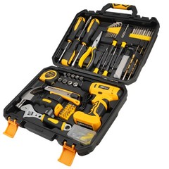 154pcs Tool Kit Household Hand Tool Set with 8V Cordless Drill Portable Toolbox