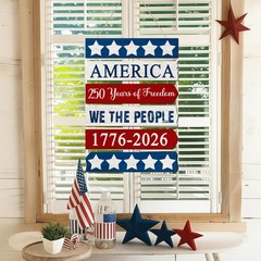 250 Years Anniversary America Door Sign 4th of July Decorations Patriotic Wall D
