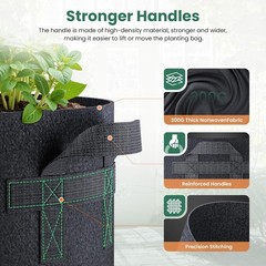 Jorvila 5pk 5Gal Heavy Duty 300G Fabric Planter Bags for Tomato Potato