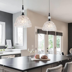 Modern Black Metal Clear Glass Pendant Light 7.68 in Globe Light Fixture with Cl