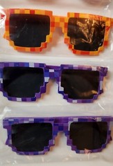12PCS Pixel Sunglasses – Assorted Colors, Fun Party Favors for Kids Teens Adults