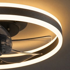 20″ Modern LED Ceiling Fan Lights Flush Mount Light kit With APP Remote Control