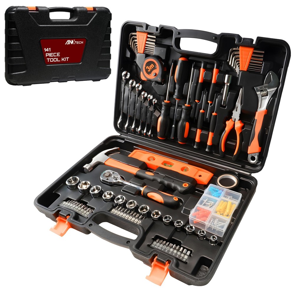 Home Repair Tool Kit 141 Piece General Basic Tool Set for Men Women Mechanic’…