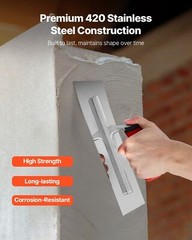 10.9×4.4in Stainless Steel Trowel – Flat Finishing Tool for Tile & Concrete