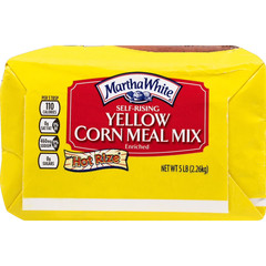 (2 pack) Martha White Self Rising Yellow Corn Meal Mix with Hot Rize, 5 Lb Bag