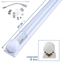 LED Shop Lights Fixture Tube Strip Ceiling Lights 8FT For Garage Workshop 12Pack
