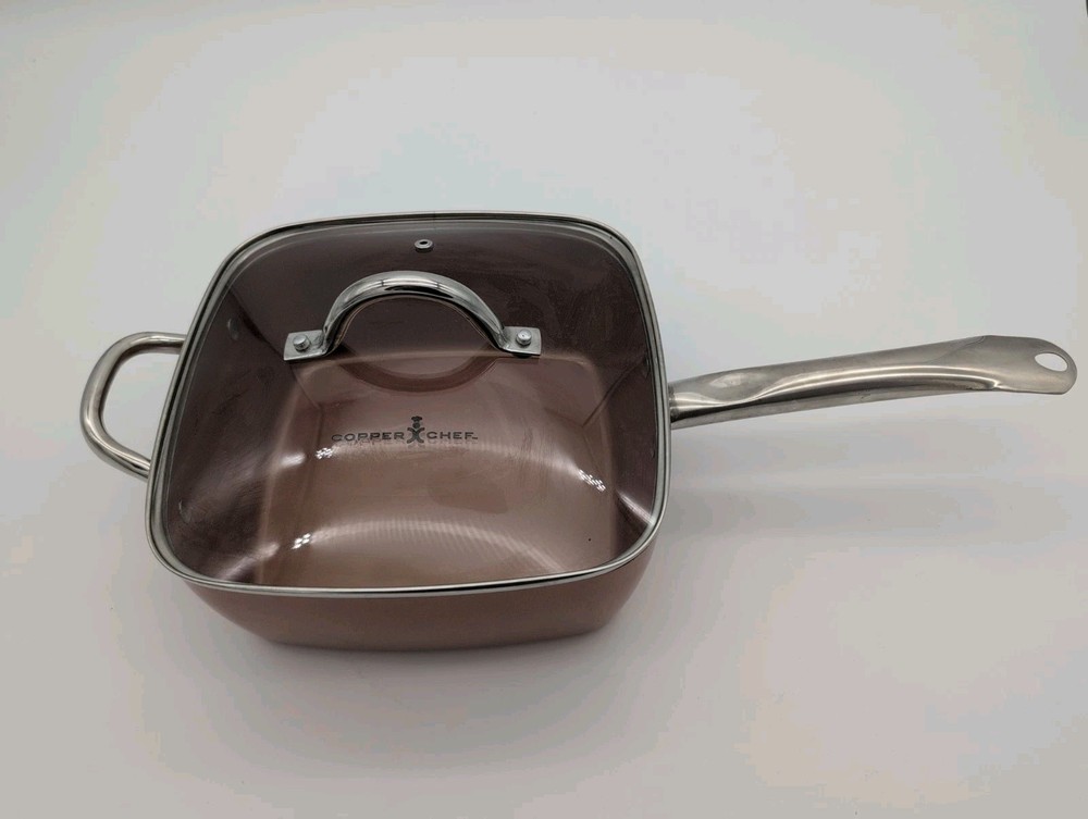 Copper Chef 9.5 x 4 inch deep non toxic Square Frying Pan Skillet used