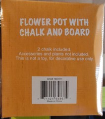  Flower pot 8.27 in. H x 7.68 in. Dia. Green Ceramic Chalkboard Bucket Planter