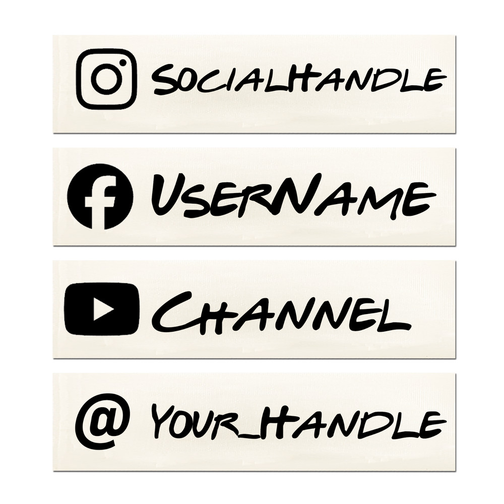 Custom Social Media Handle Decal Sticker – Personalized @Username Tag – 870-3