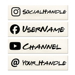 Custom Social Media Handle Decal Sticker – Personalized @Username Tag – 870-3