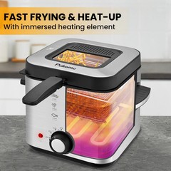 Deep Fryer 1.5L Cool Touch with Basket Nonstick Removable Lid